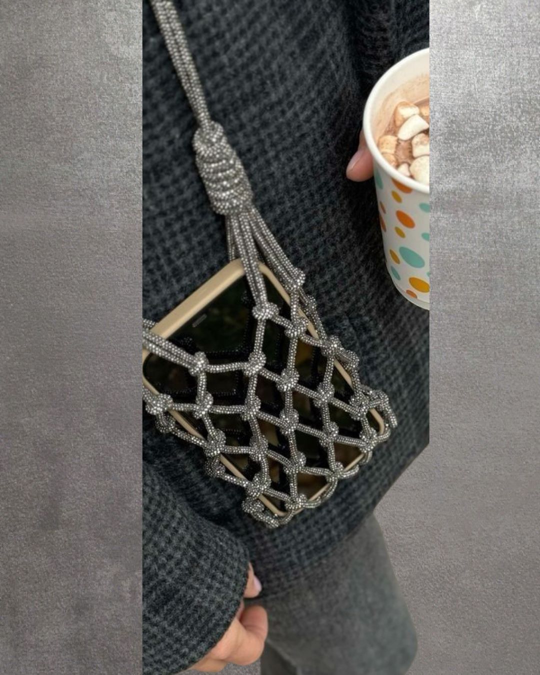 Phone Bag - Silver Dark Grey