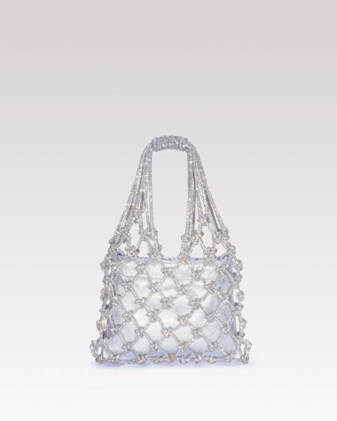 Satin Mesh Bag - Silver