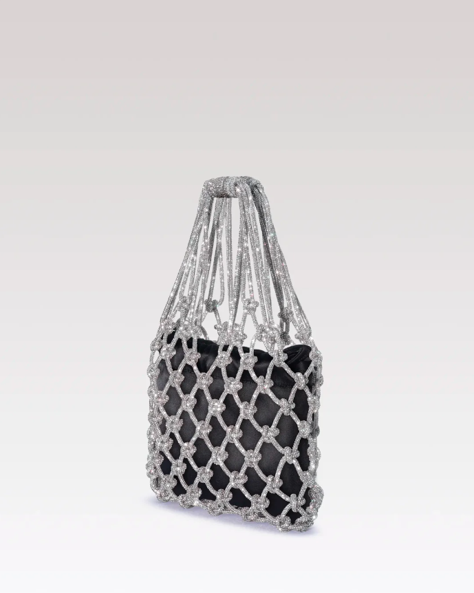 Satin Mesh Bag - Black