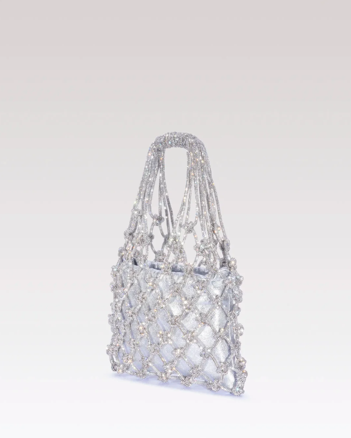 Satin Mesh Bag - Silver