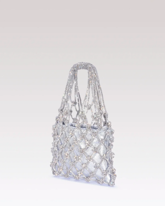 Satin Mesh Bag - Silver